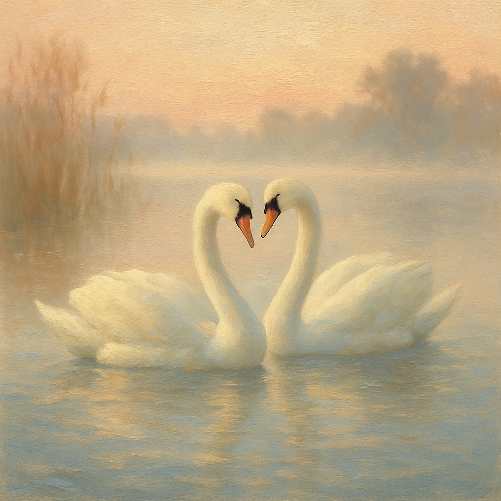 Misty Swan Lake Cozy Dawn DIY paint by numbers