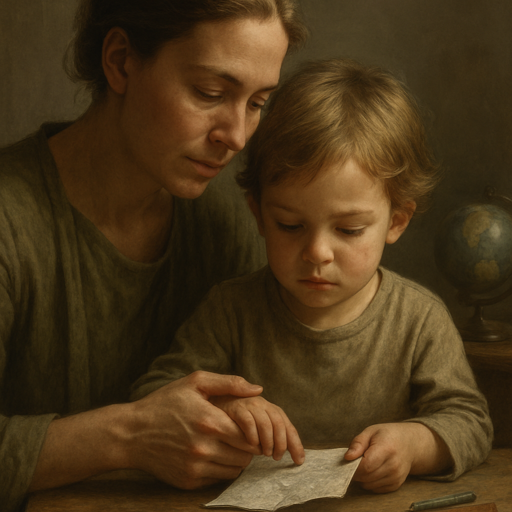 Guiding Hands Mother And Child Portrait paint by number