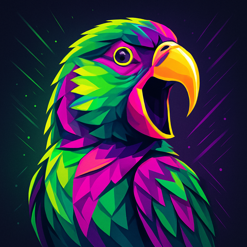 Electric Parrot Portrait Burst DIY paint by numbers