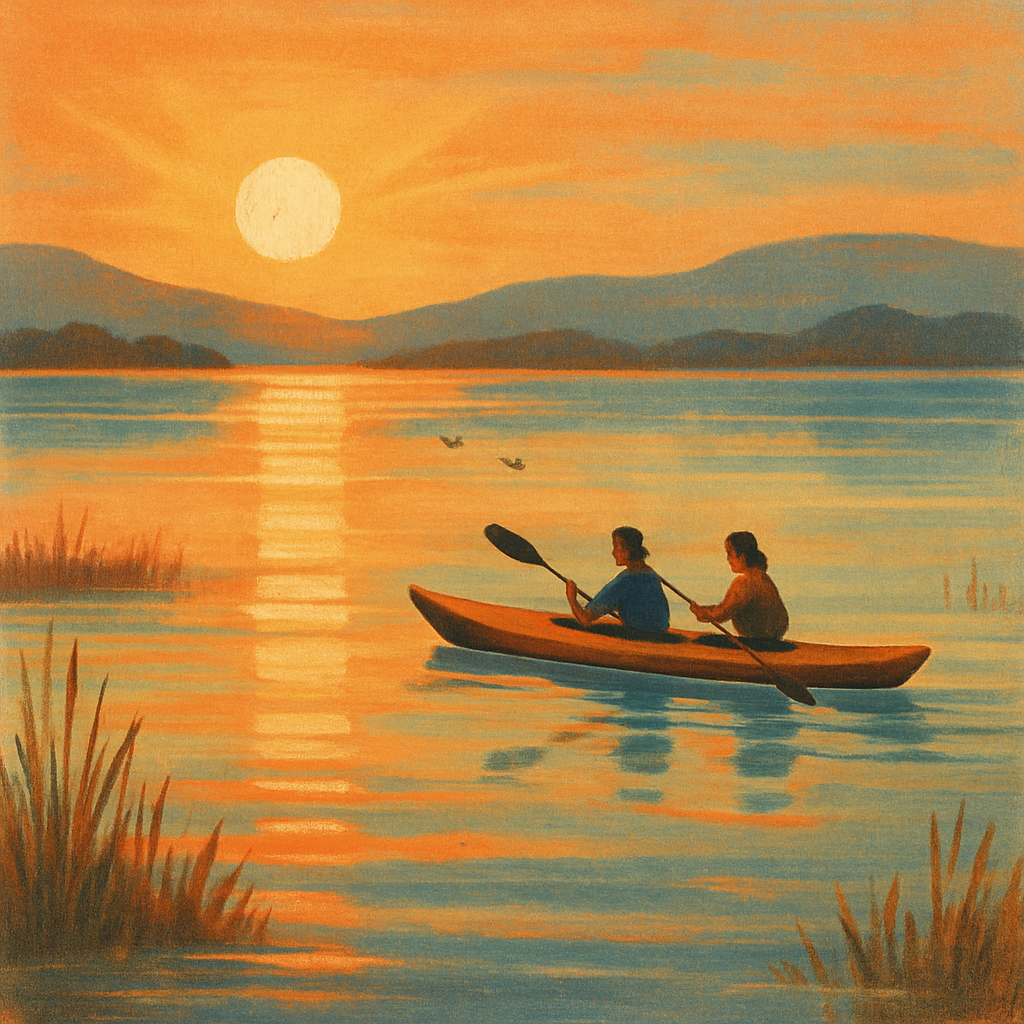 Golden Sunset Paddle Numbered painting kits