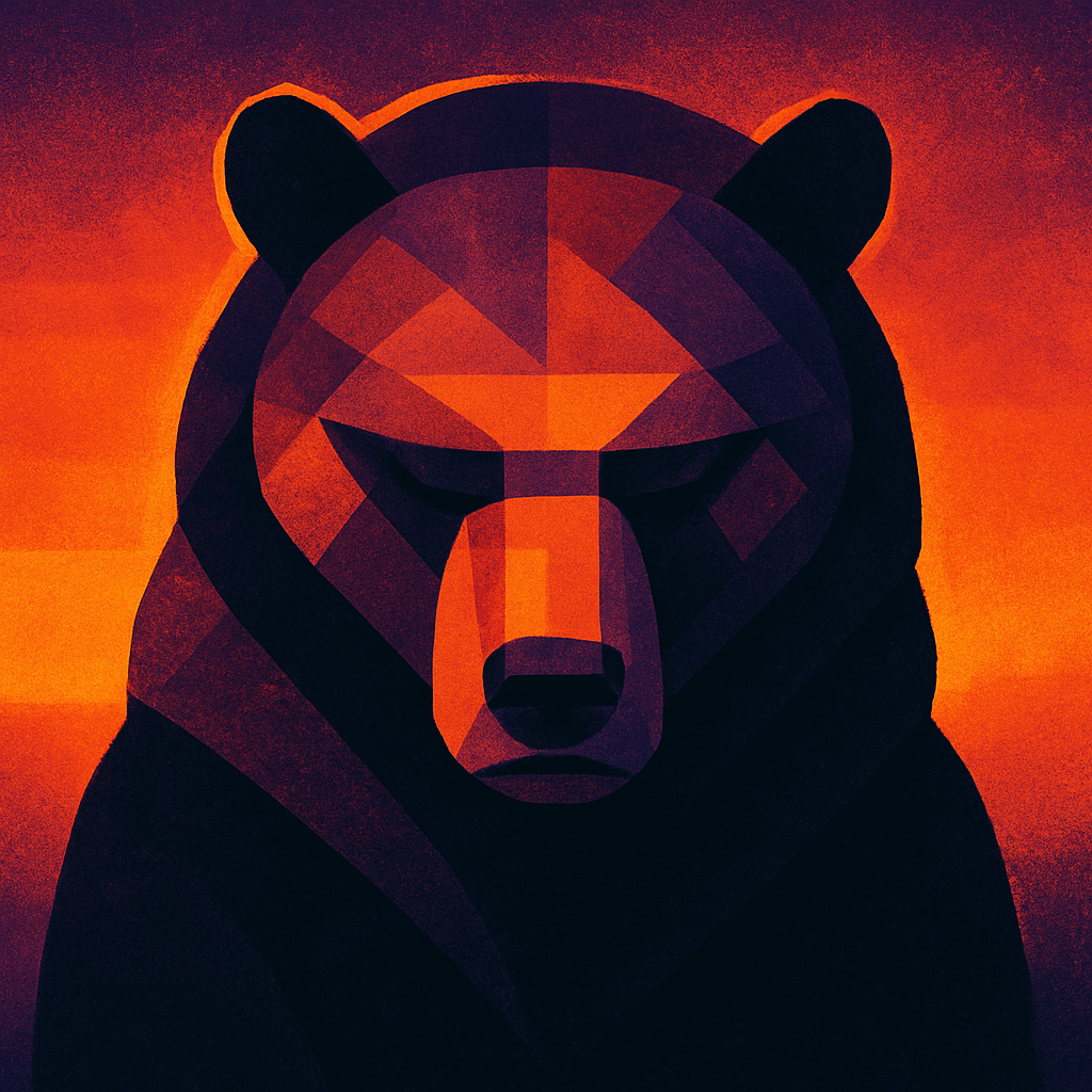 Geometric Bear Of Sunset Blocks paint by color