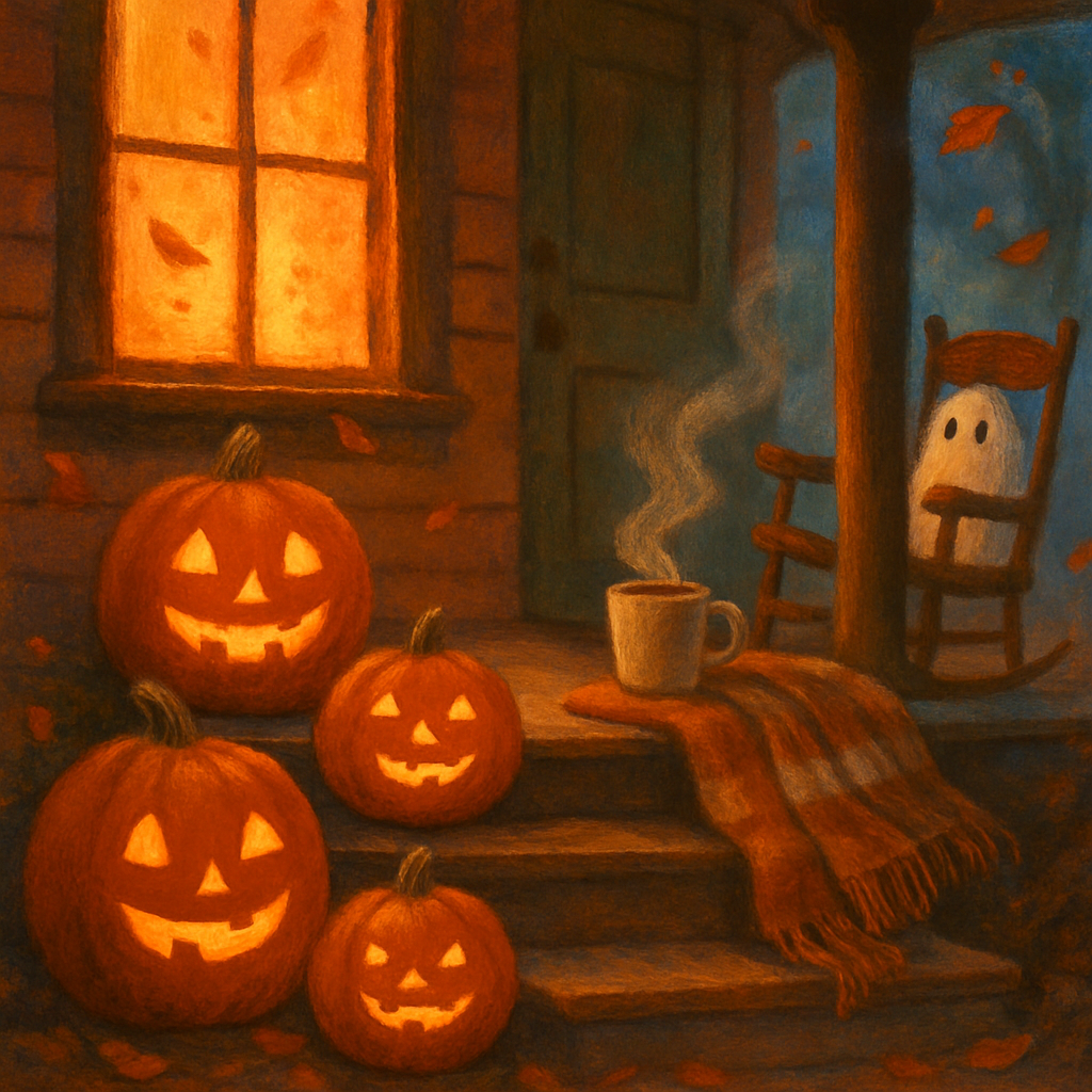 Autumn Porch Gathering DIY paint by numbers