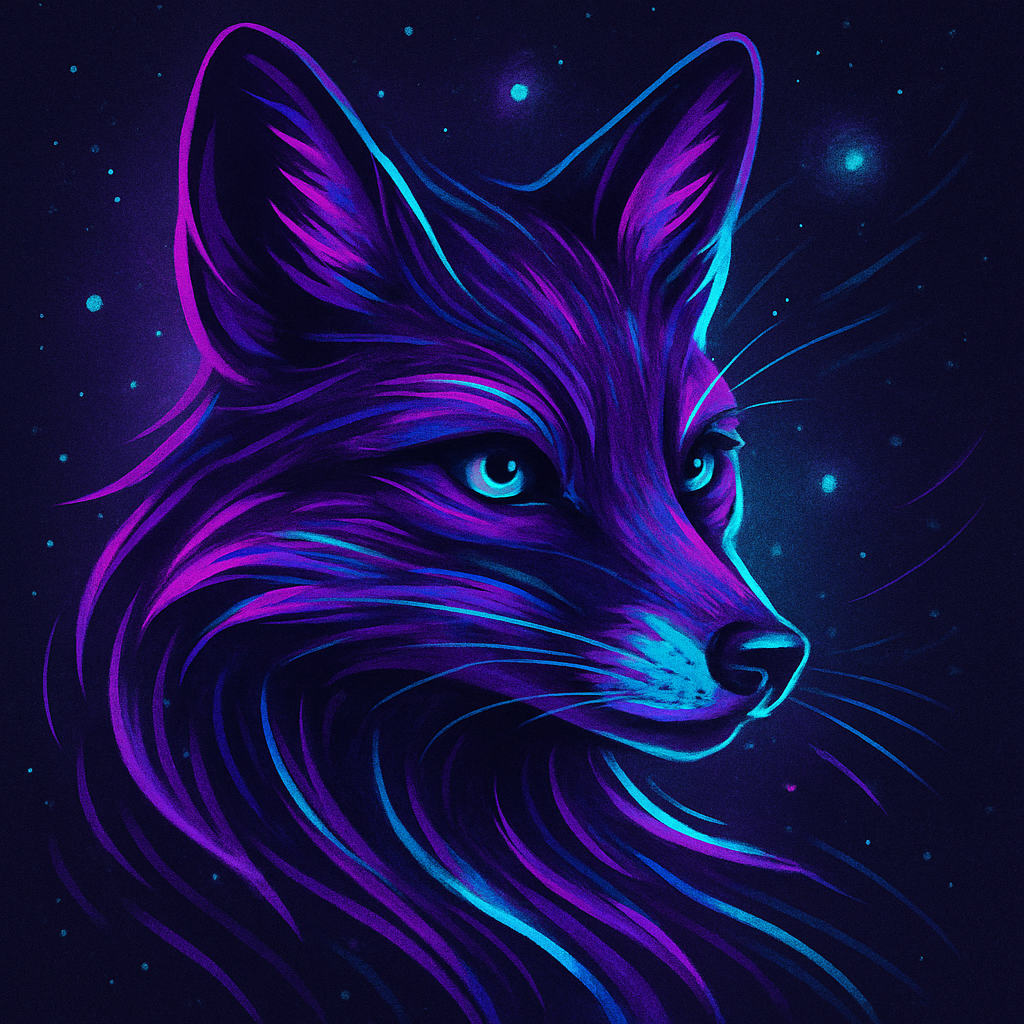 Violet Fox With Cosmic Streaks DIY paint by numbers