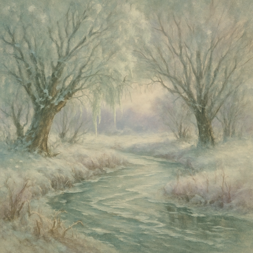 Willow Creek Winter Stream Number painting