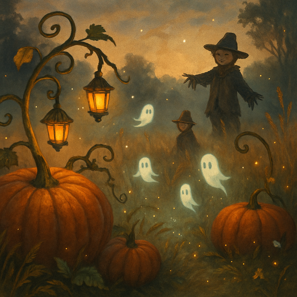 Enchanted Pumpkin Meadow Numbered painting kits