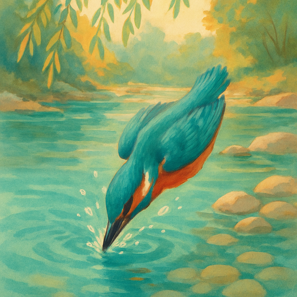 Kingfisher Cozy River Dive Numbered painting kits