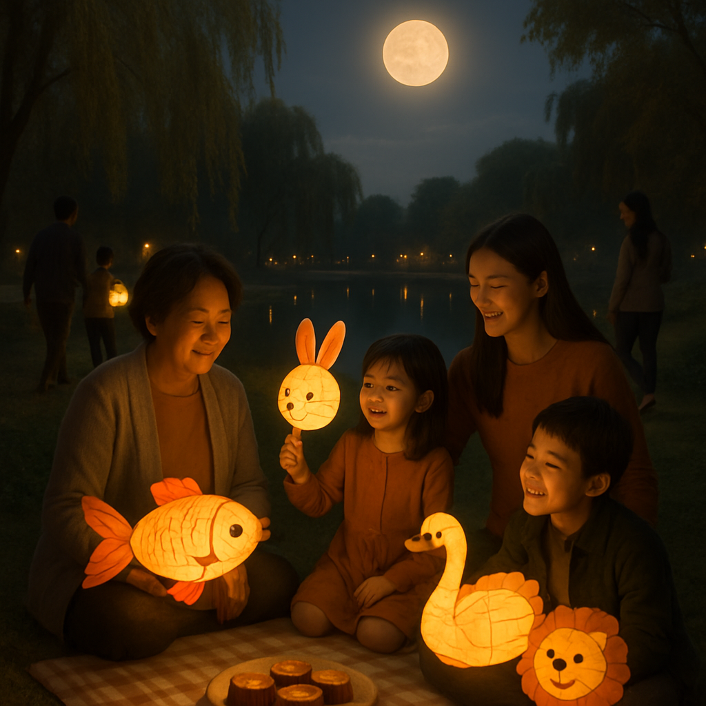 Lanterns At Mid Autumn Moon Festival Paint by numbers kits