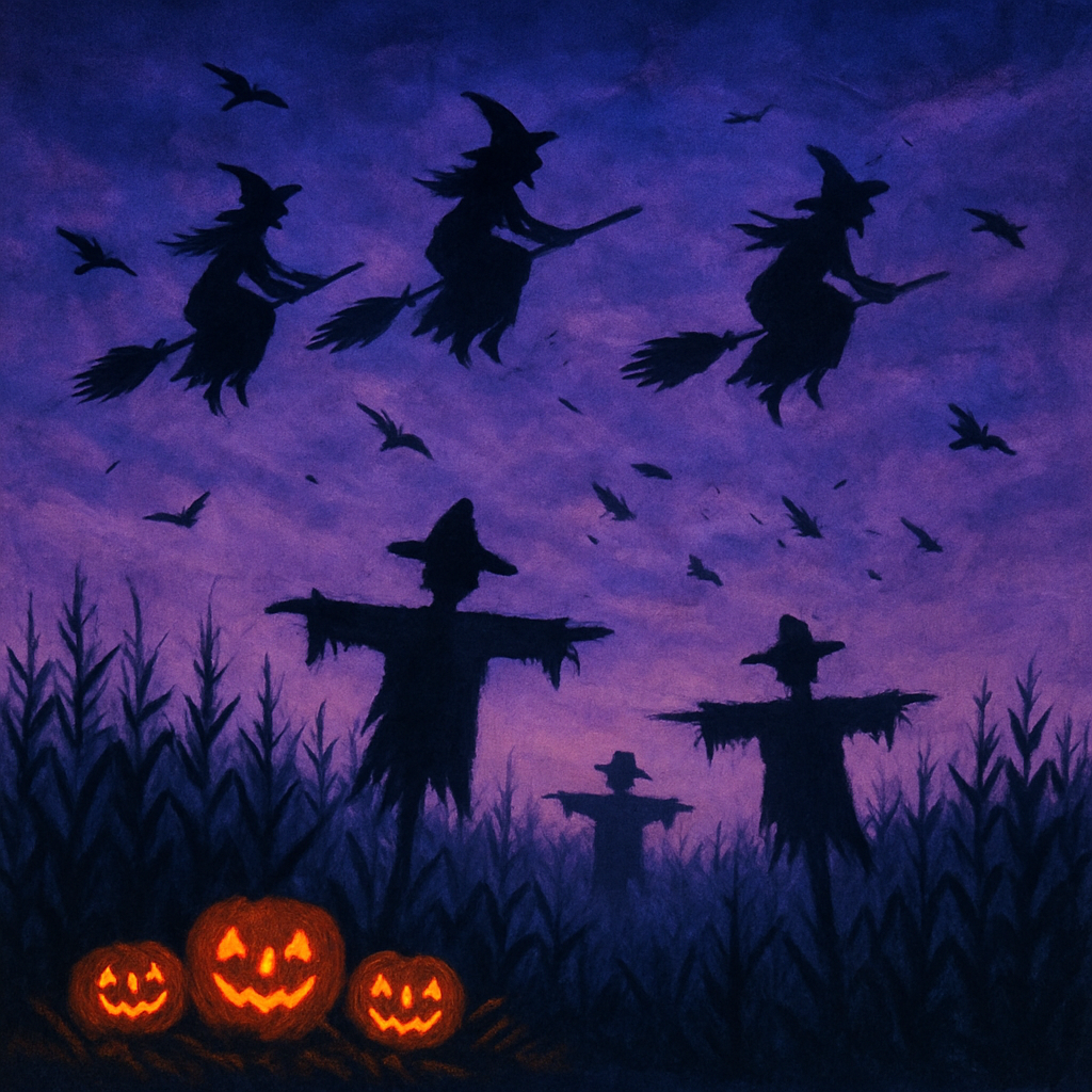 Witching Hour Over Cornfield DIY paint by numbers