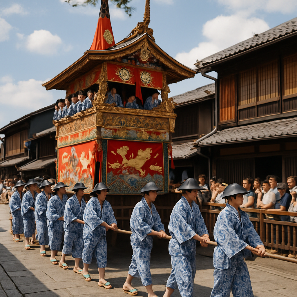 Elegant Japanese Gion Matsuri Procession painting number kit