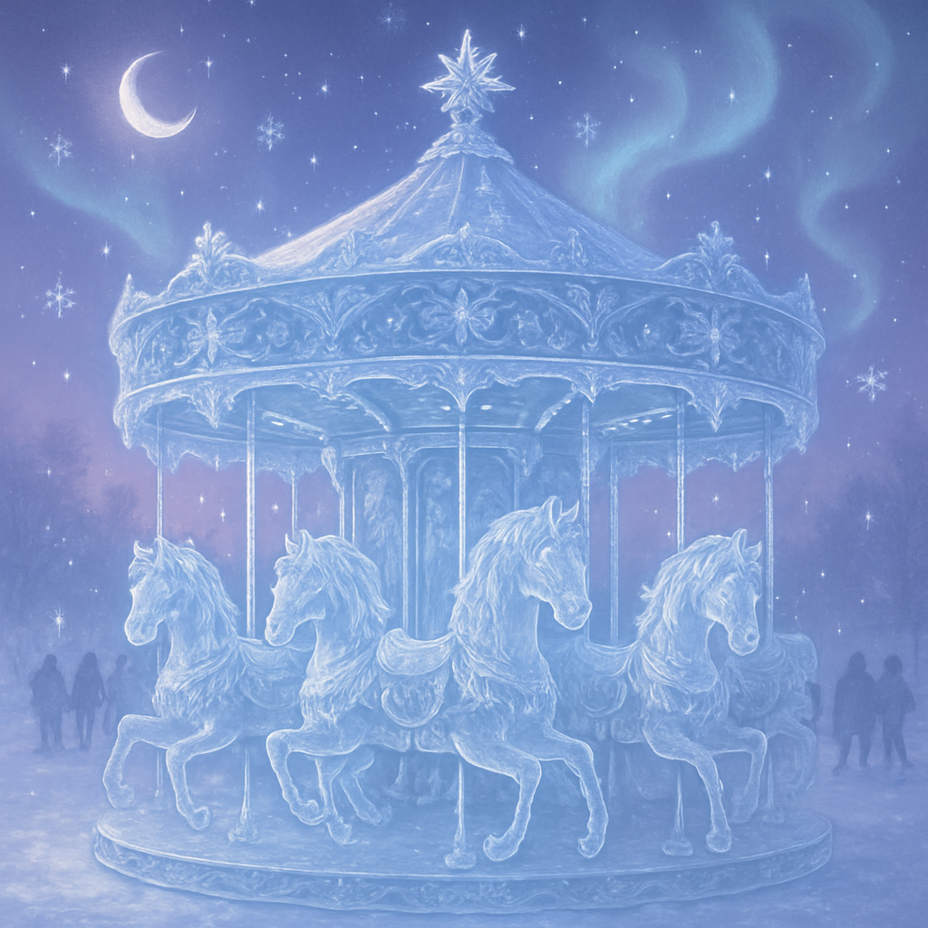 Icicle Carousel At Moonrise Paint by numbers art