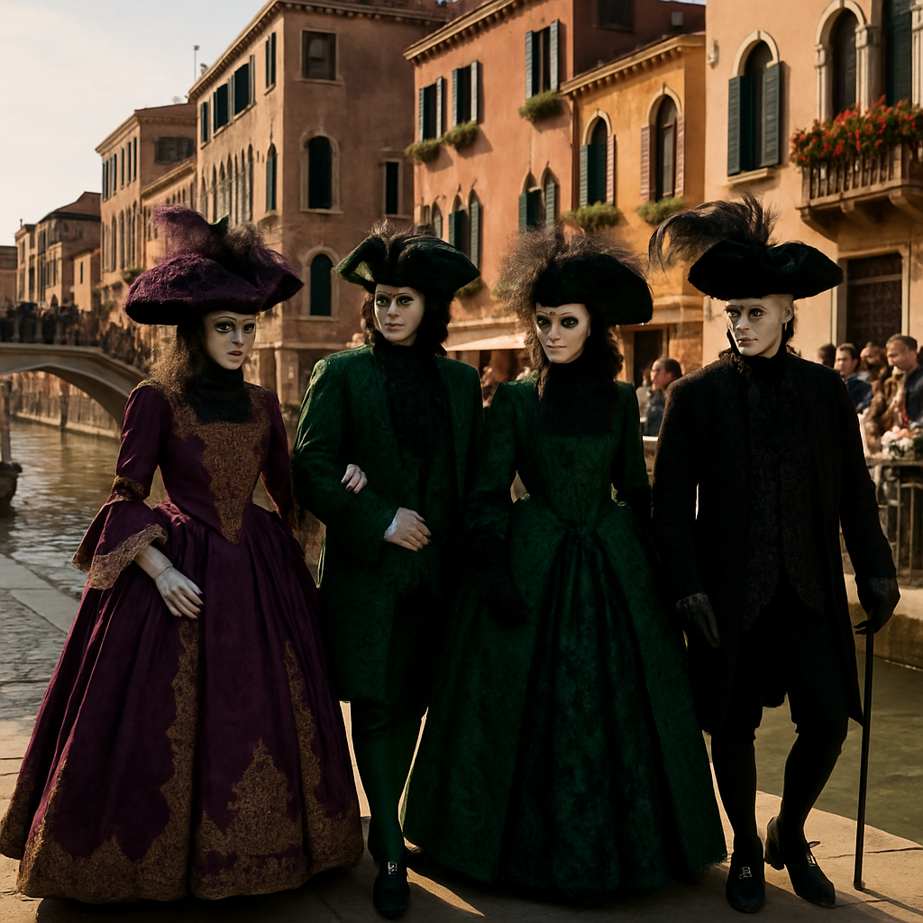 Venice Carnival Masks And Costume Parade Numbered painting kits