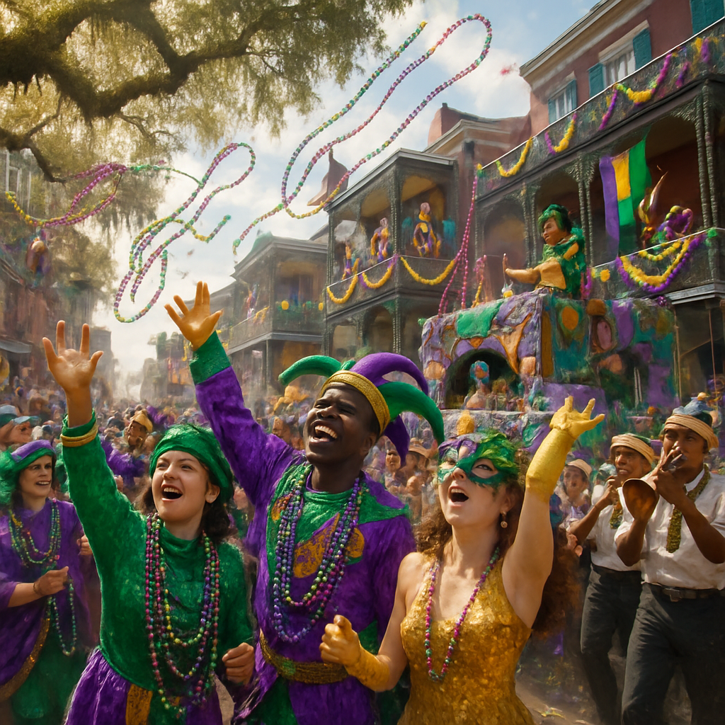 Mardi Gras New Orleans Street Revelry paint by numbers