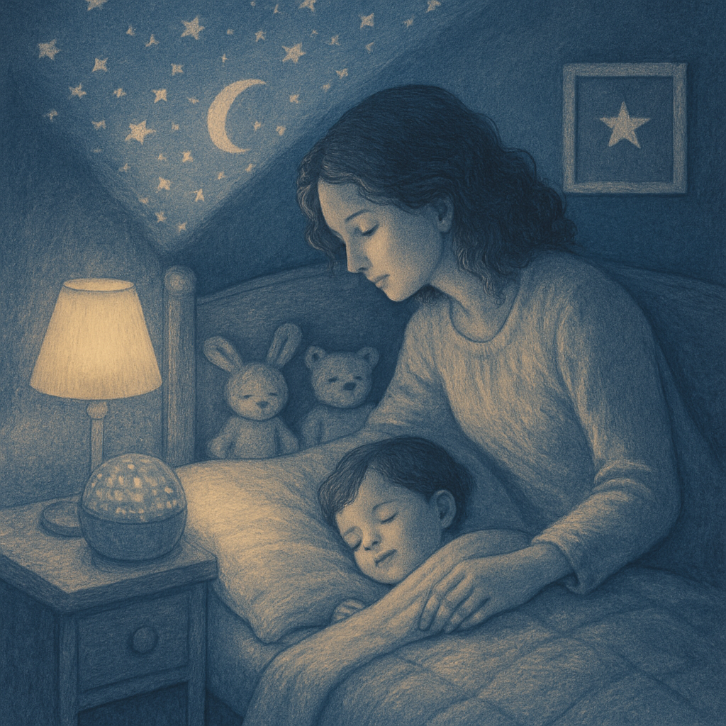 Mother And Child Bedtime Story Moonlight painting number kit