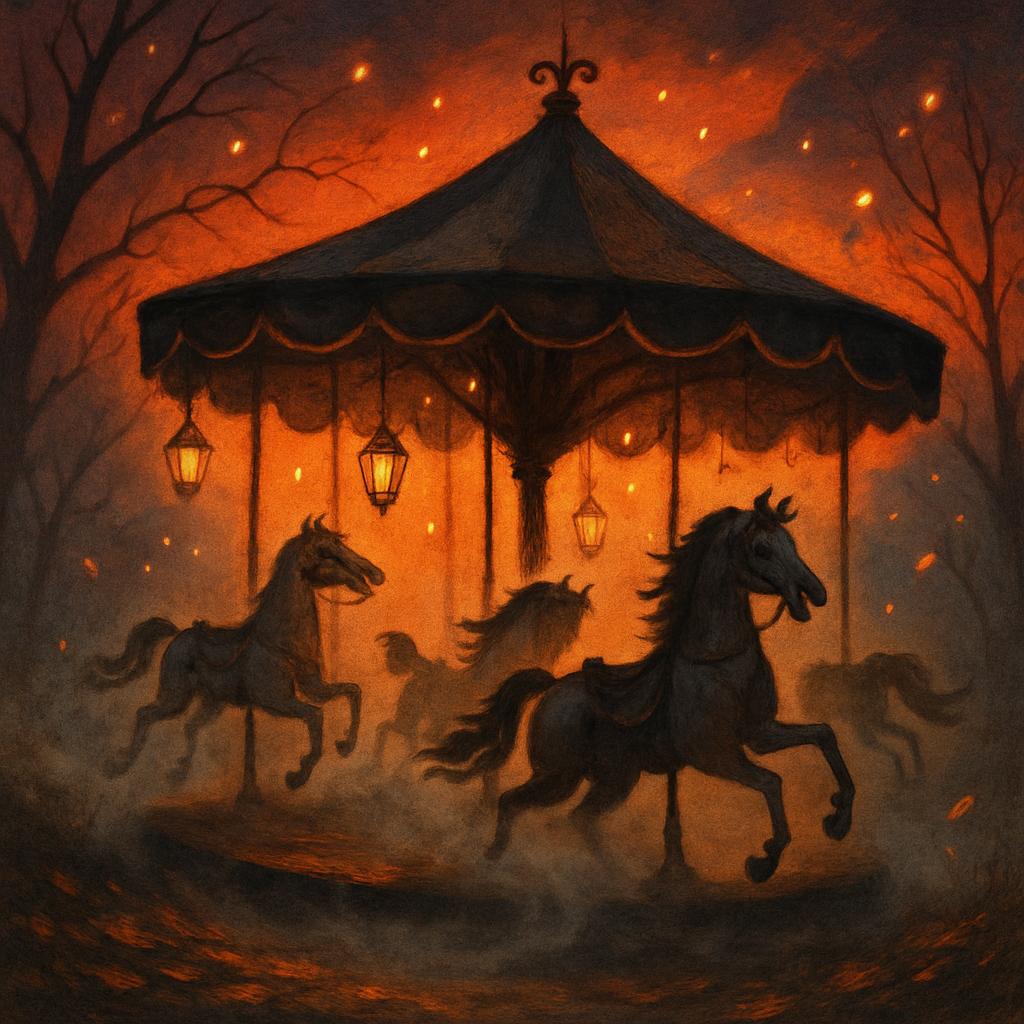 Lanterned Hollow Carousel Numbered painting kits