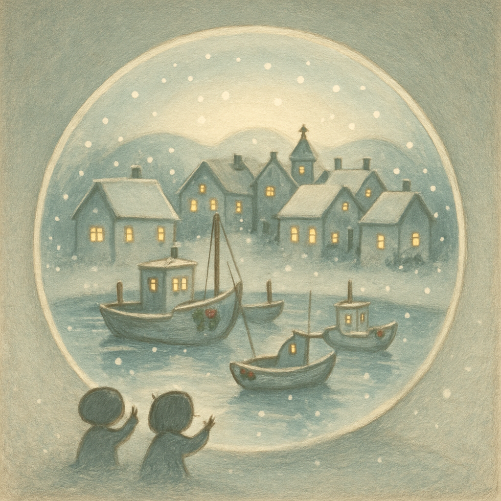 Snow Globe Harbor Of Wishes Numbered painting kits
