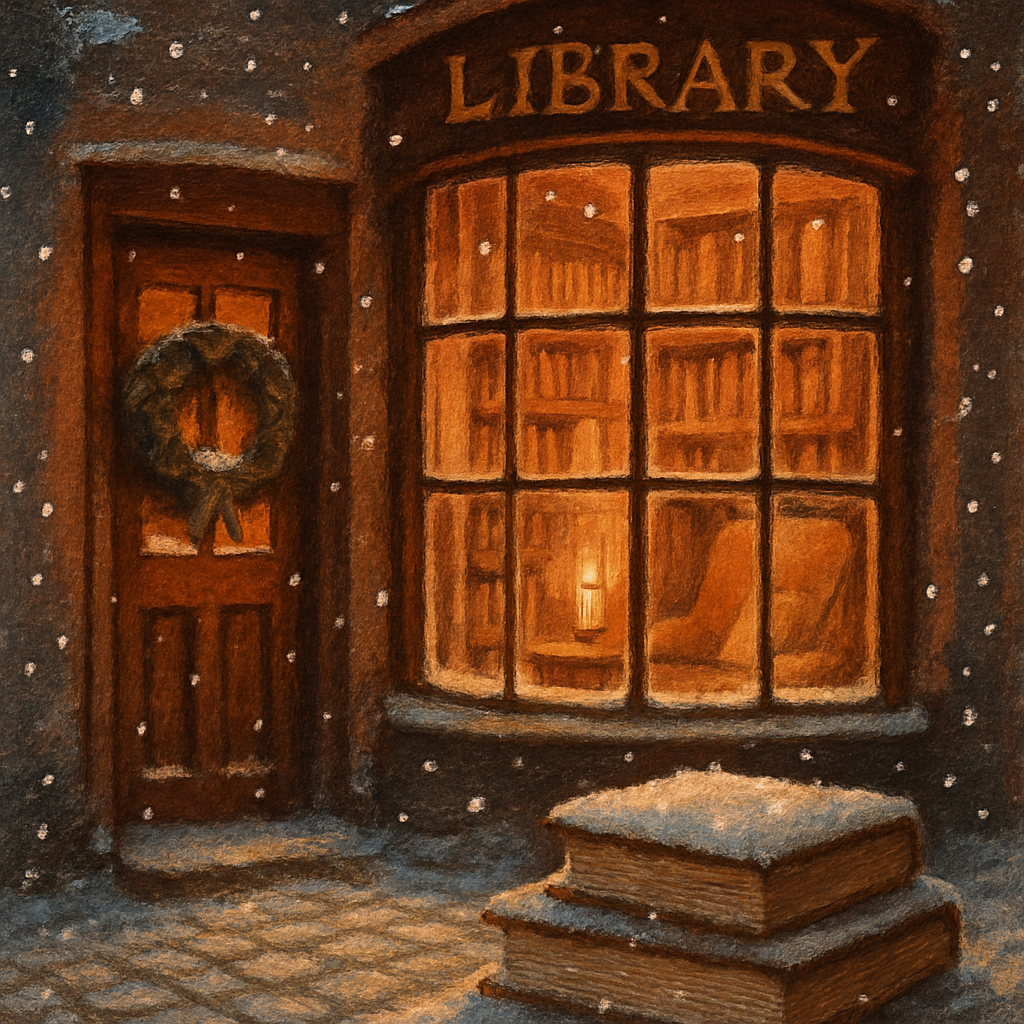 Snowbound Library Window Glow Paint by numbers kits
