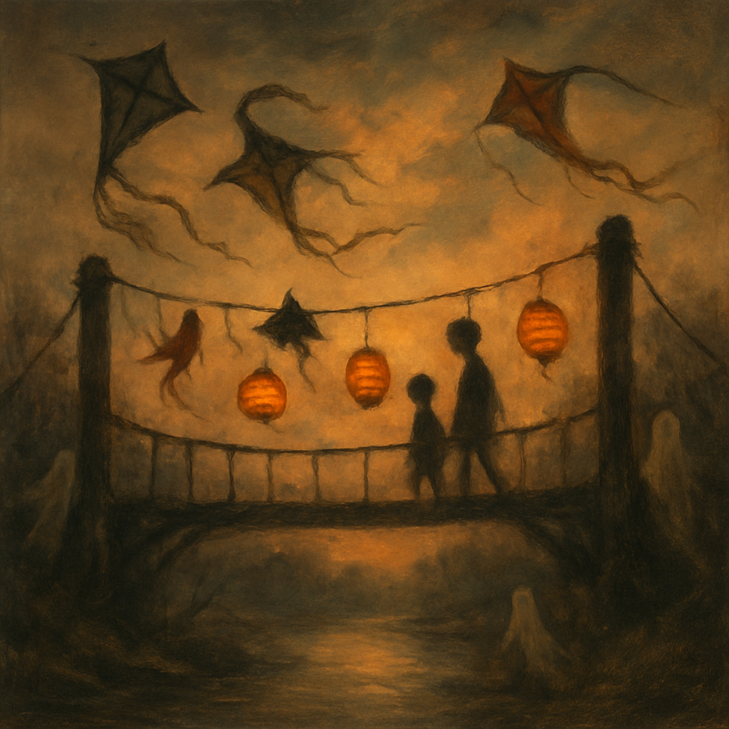 Lantern Bridge Of Lost Kites painting number kit