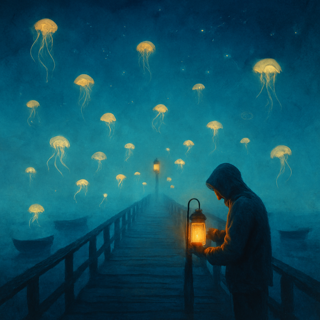 Azure Fog At Hollow Pier paint by color