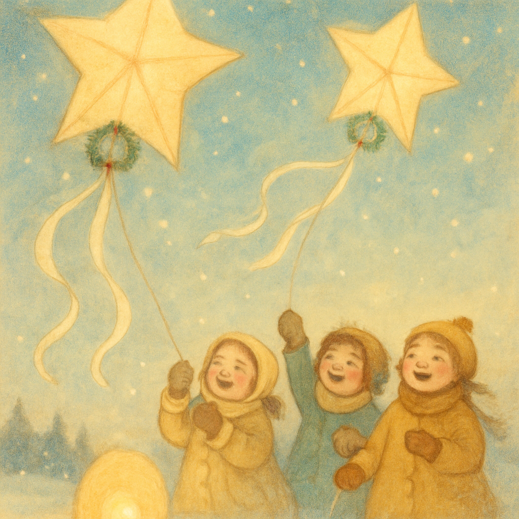Snow Lanterns And Kite Wishes Paint by numbers art