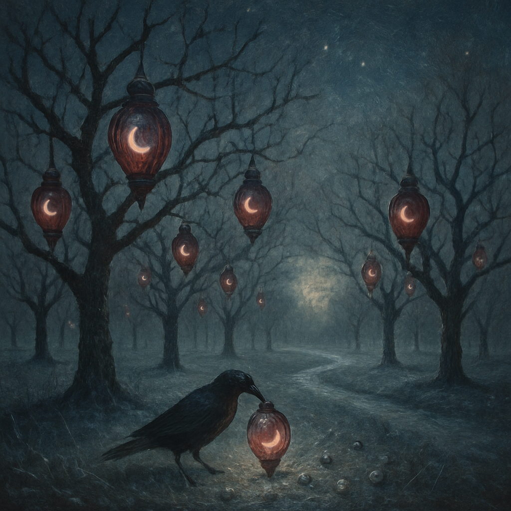 Silent Orchard Of Glass Lanterns Paint by numbers kits