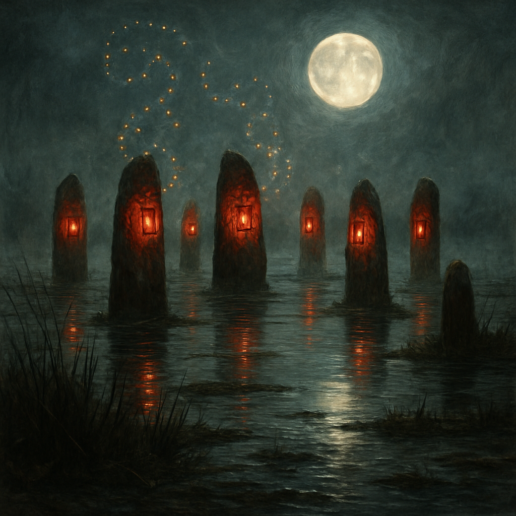 Marshlight Lantern Choir Number painting