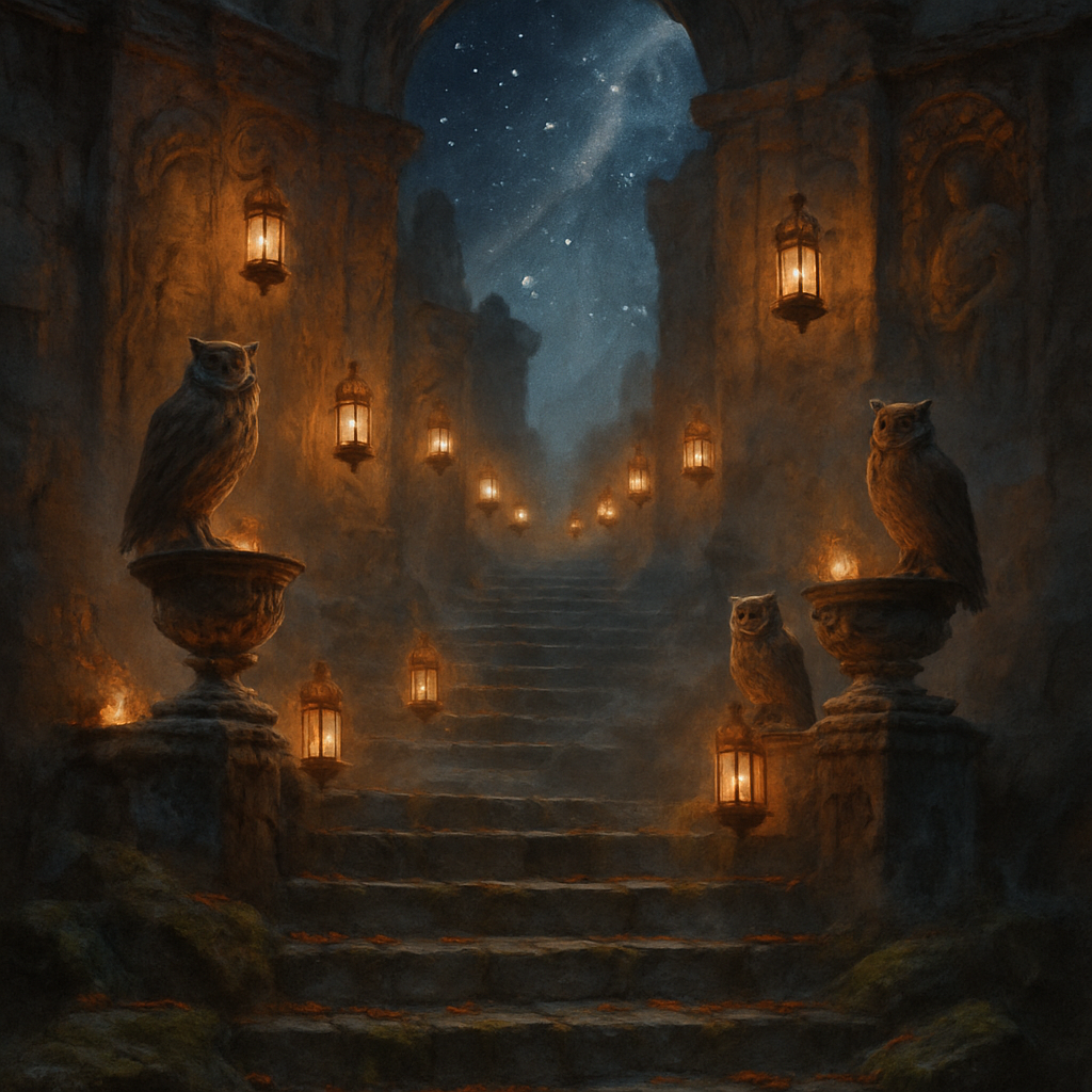 The Lanterned Ruin Steps Paint by numbers kits