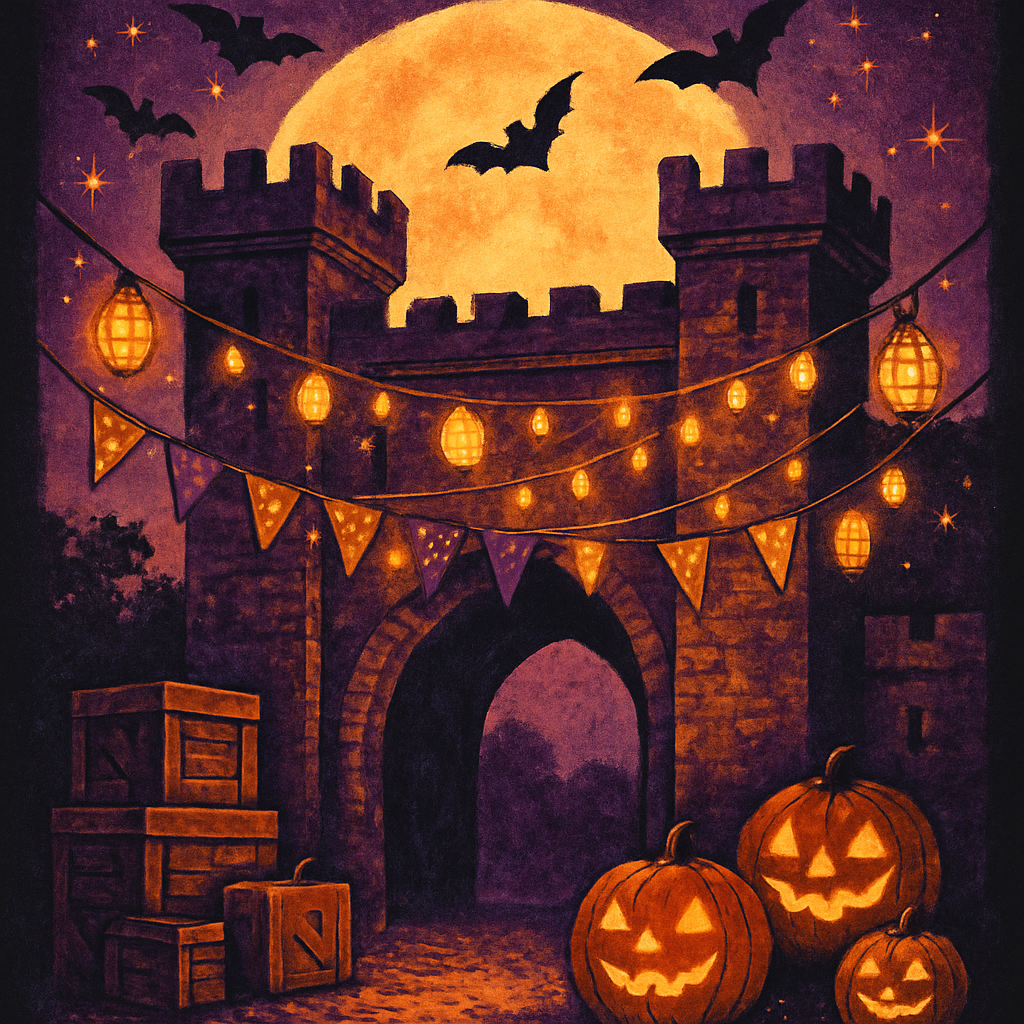 Gatehouse Of The Harvest Moon paint by number