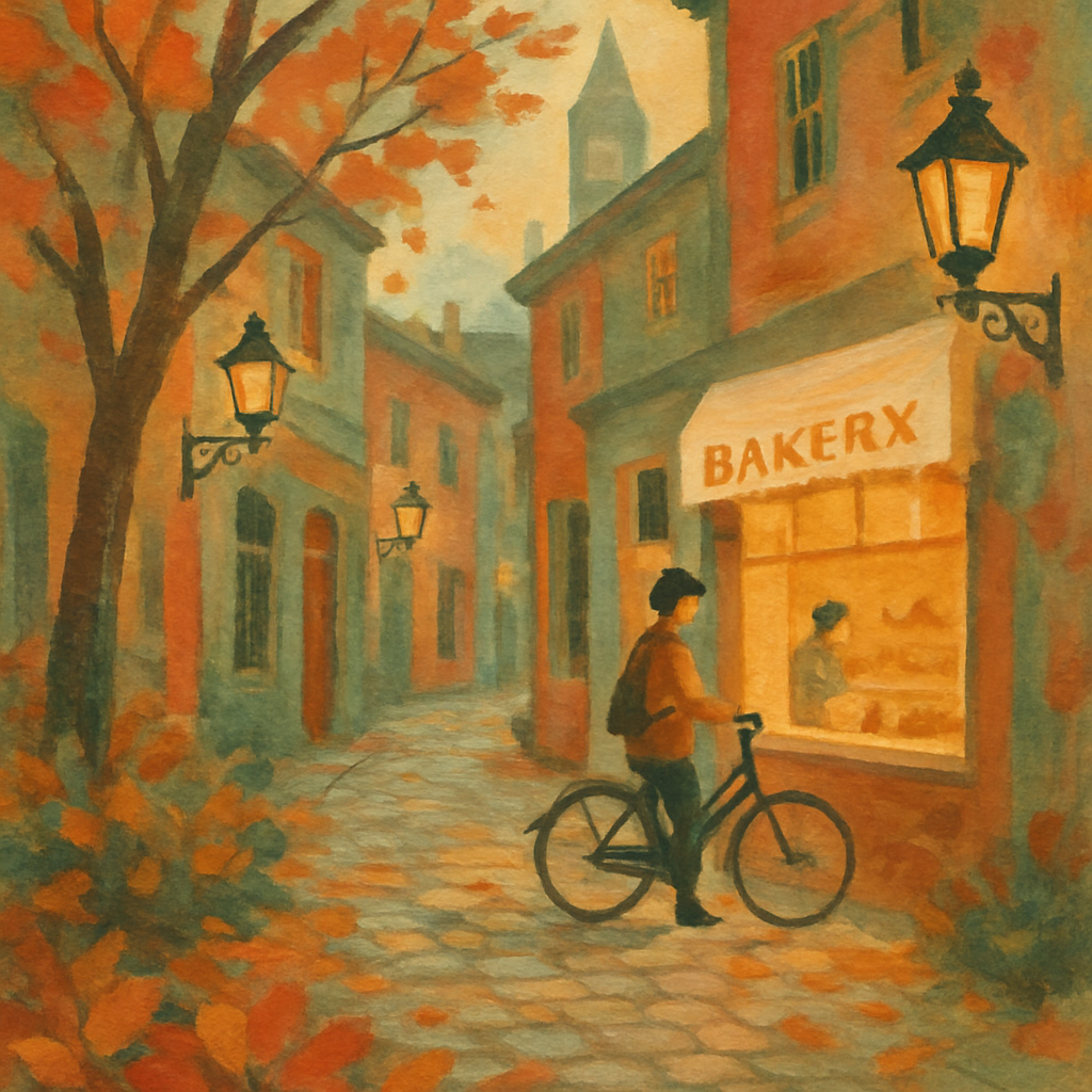 Lantern Alley Of Falling Leaves paint by numbers