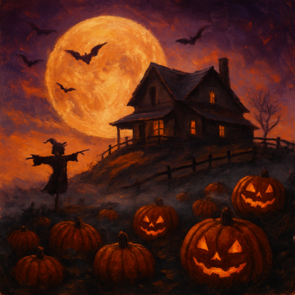 Moonlit Pumpkin Ridge DIY paint by numbers