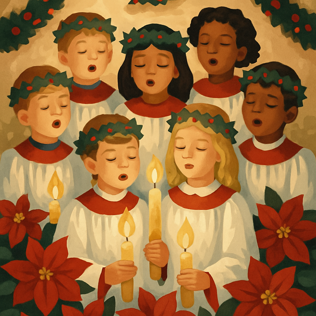 Poinsettia Choir Paint by numbers kits