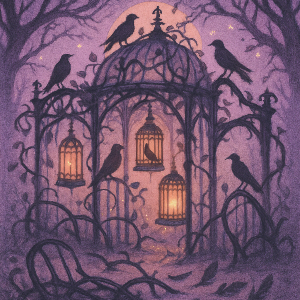 Lanterns At The Ruined Aviary Painting by numbers kit