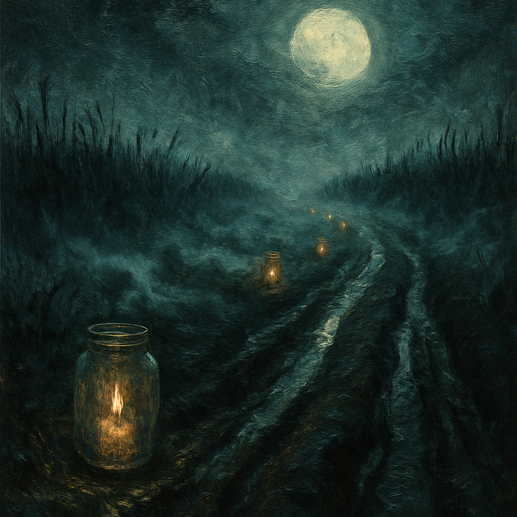 The Candlelit Bog Road paint by number