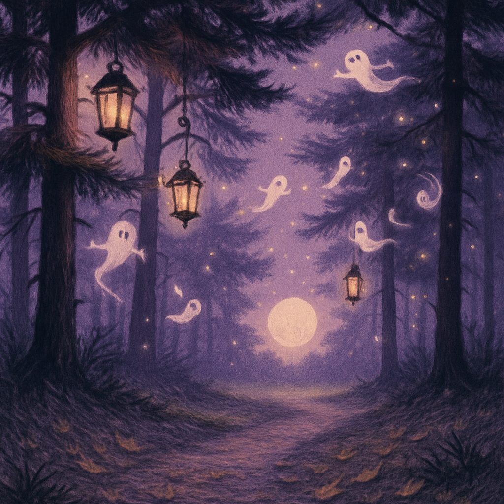 Lanternline Of The Whispering Pines Paint by numbers art