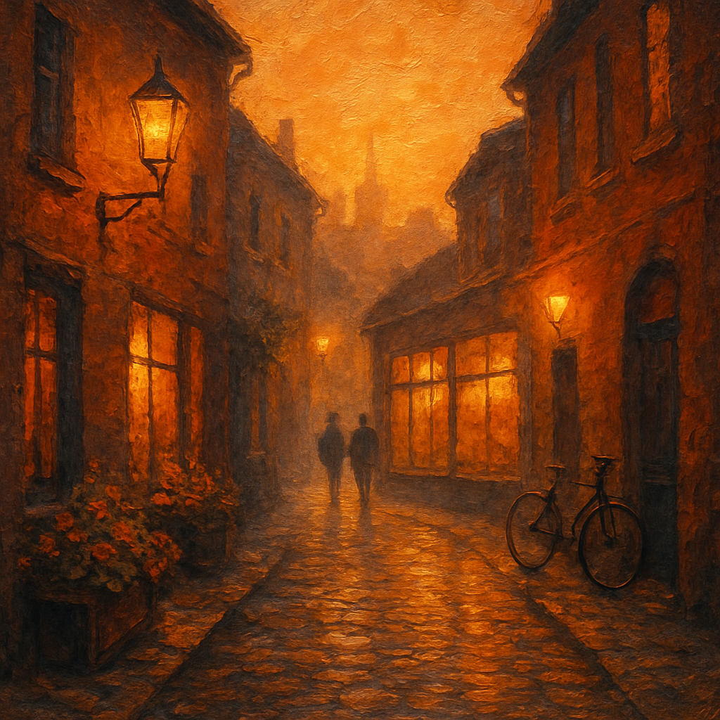 Golden Alleyway Haven Painting by numbers kit