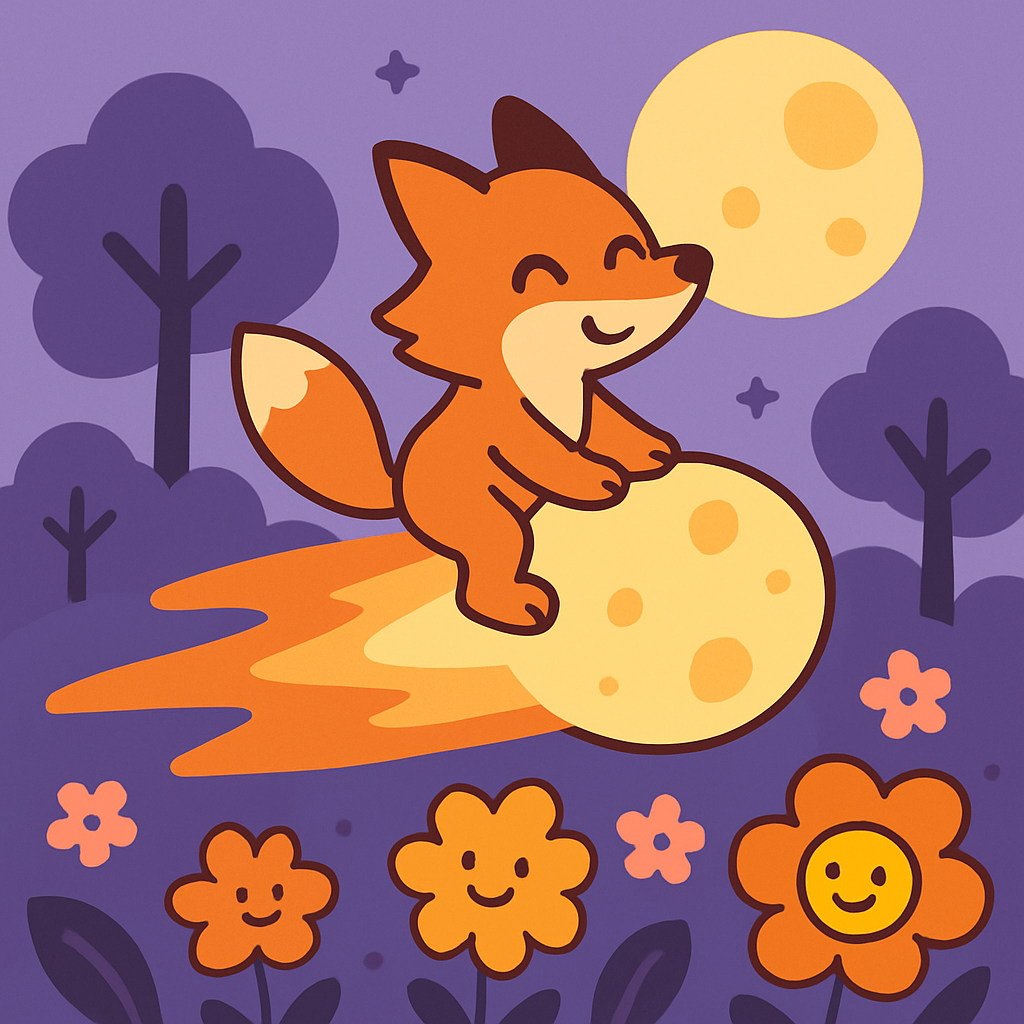 Fox Comet In The Moon Garden DIY paint by numbers
