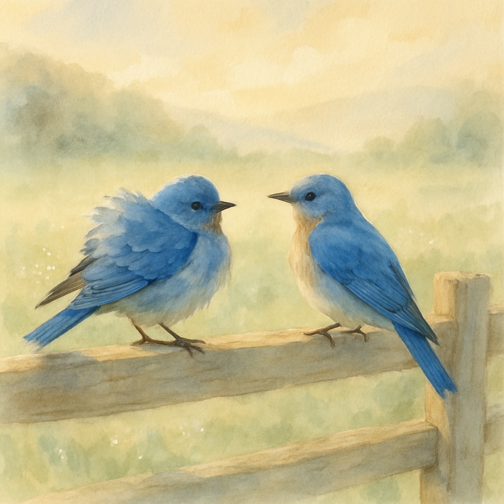 Bluebird Morning On Weathered Fence Painting by numbers kit