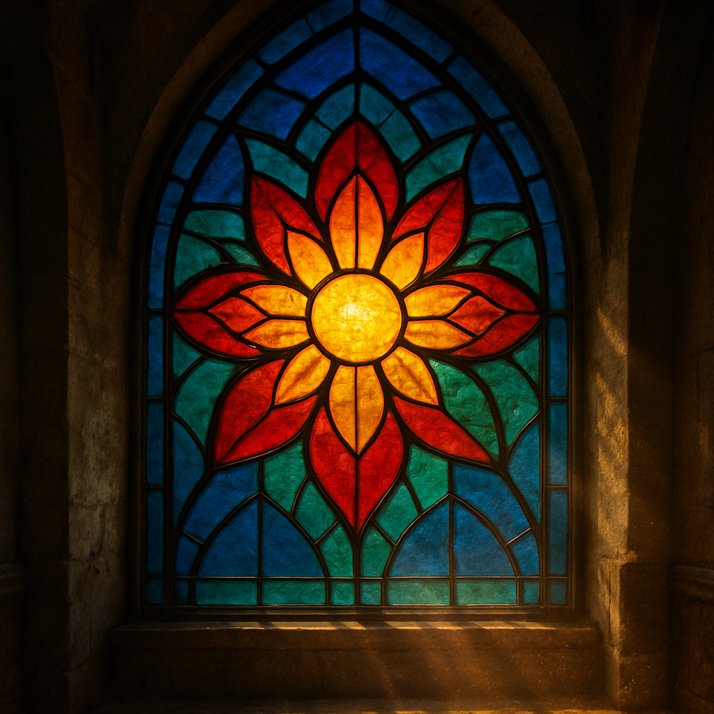 Stained Glass Dawn Mosaic paint by number