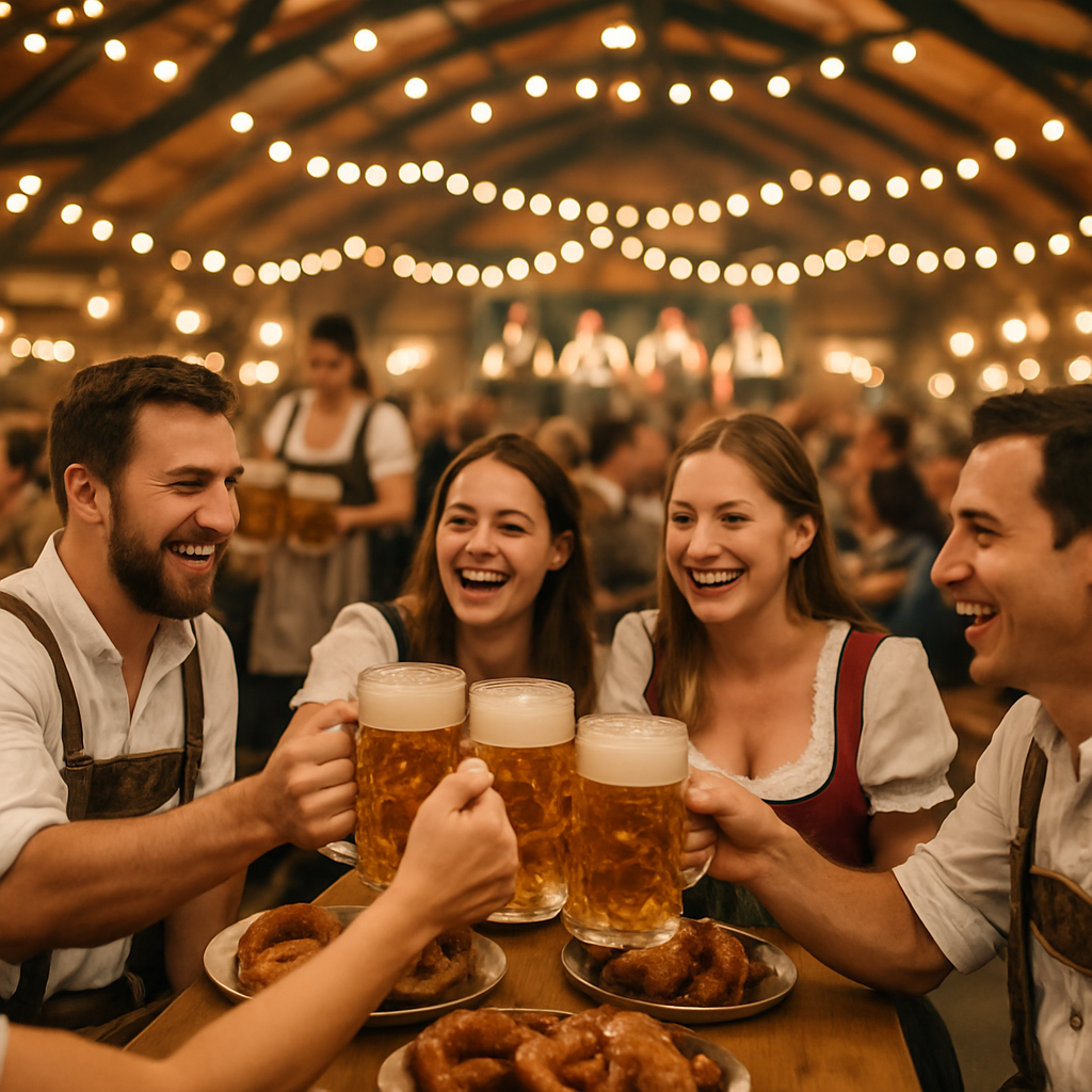 Oktoberfest Communal Beer Tent Cheers painting number kit
