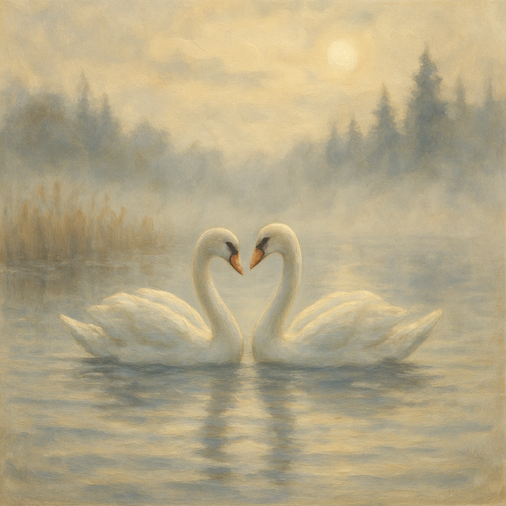Misty Swan Lake Serenade Paint by numbers kits