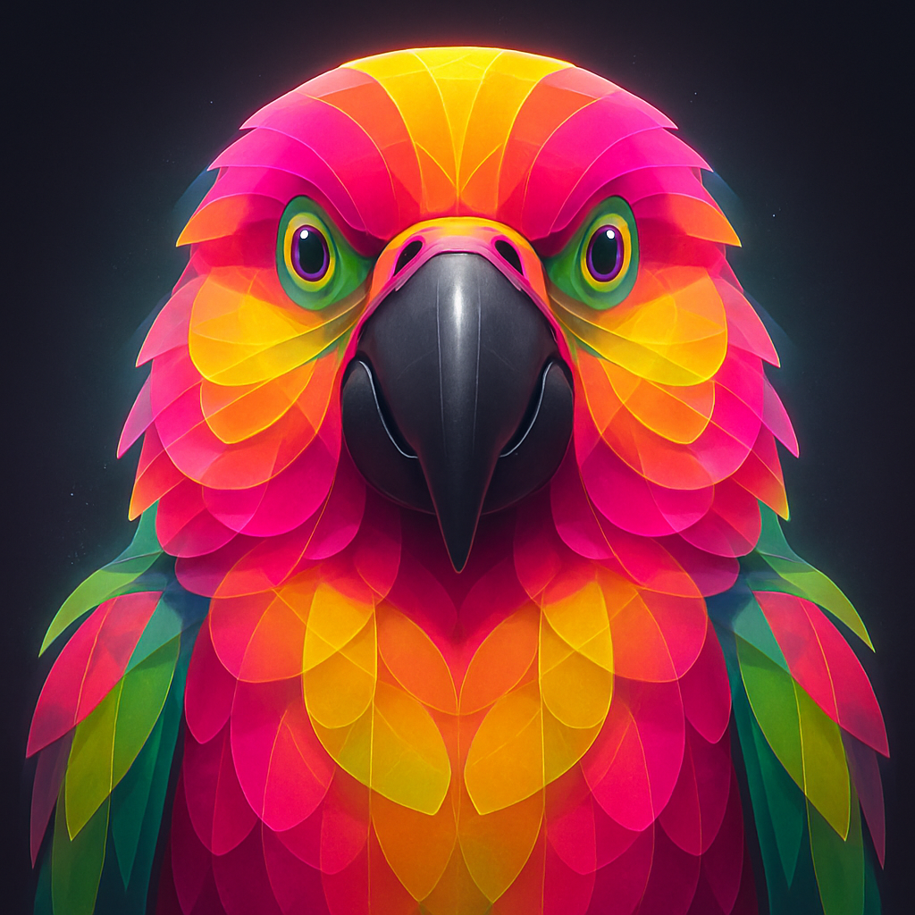 Prismatic Parrot Face Numbered painting kits