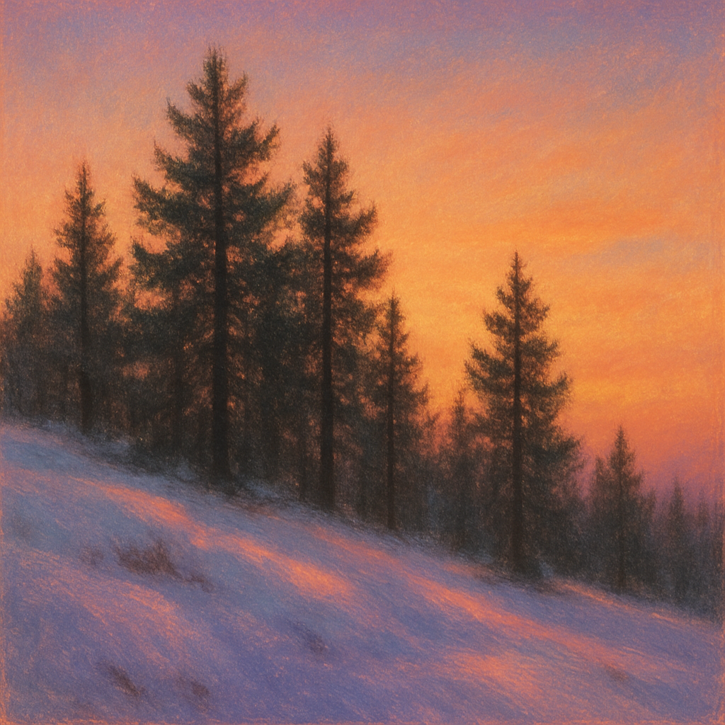 Pine Ridge At Golden Sunset Numbered painting kits