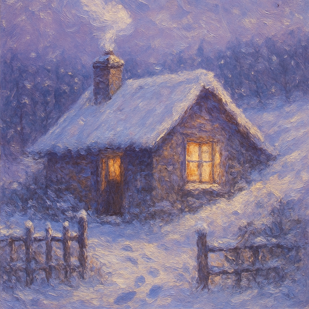 Cottage Smoke And Frosted Windows Painting by numbers kit