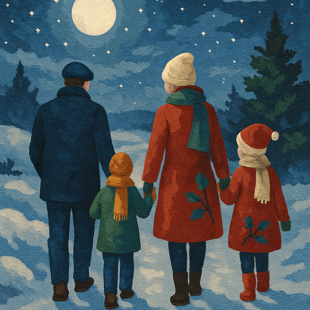 Silent Night Stroll Numbered painting kits