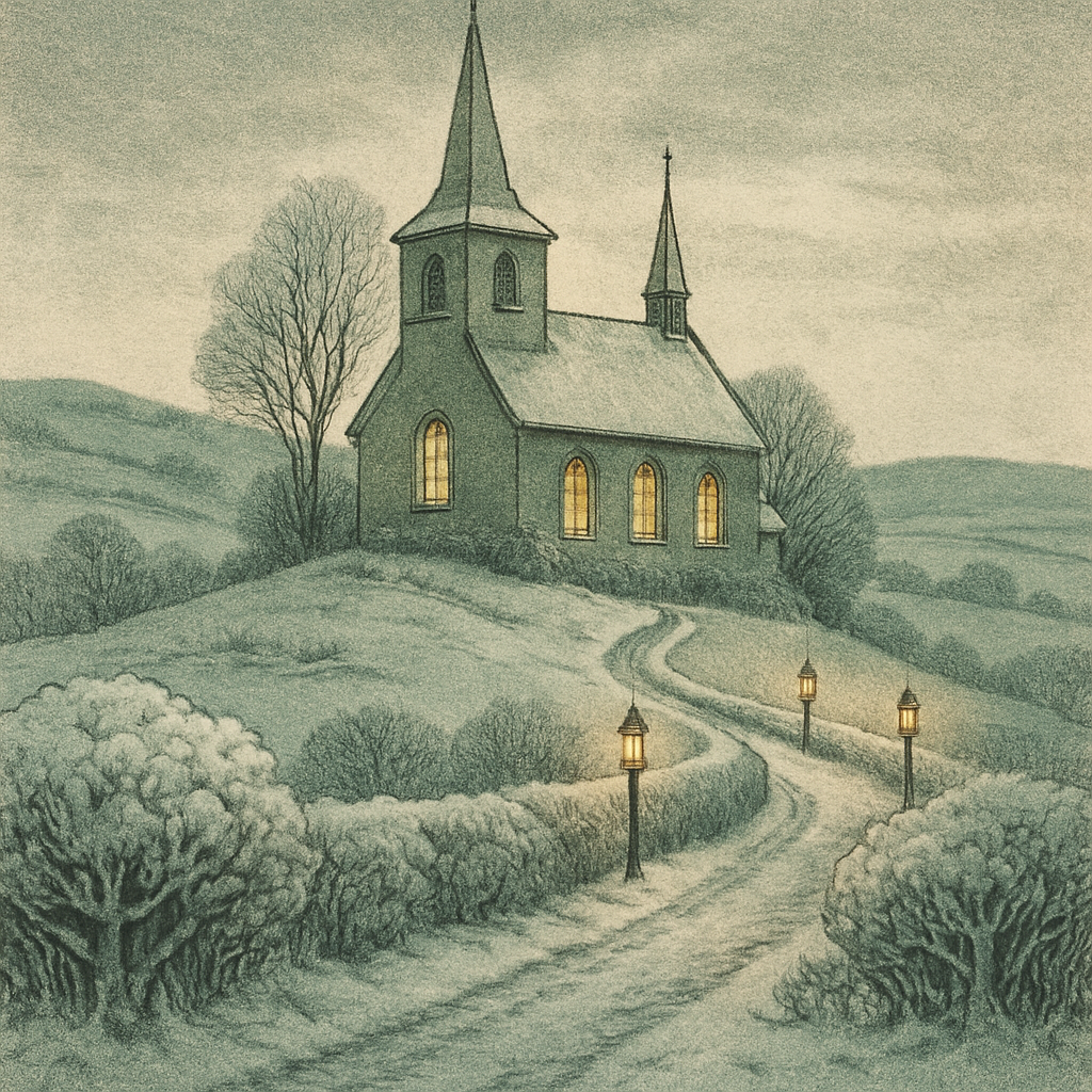 Church On A Frosty Hill DIY paint by numbers