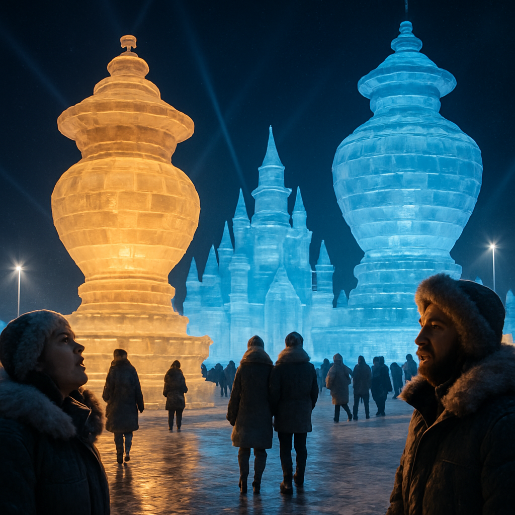 Harbin Ice Lantern Festival At Night Paint by numbers art