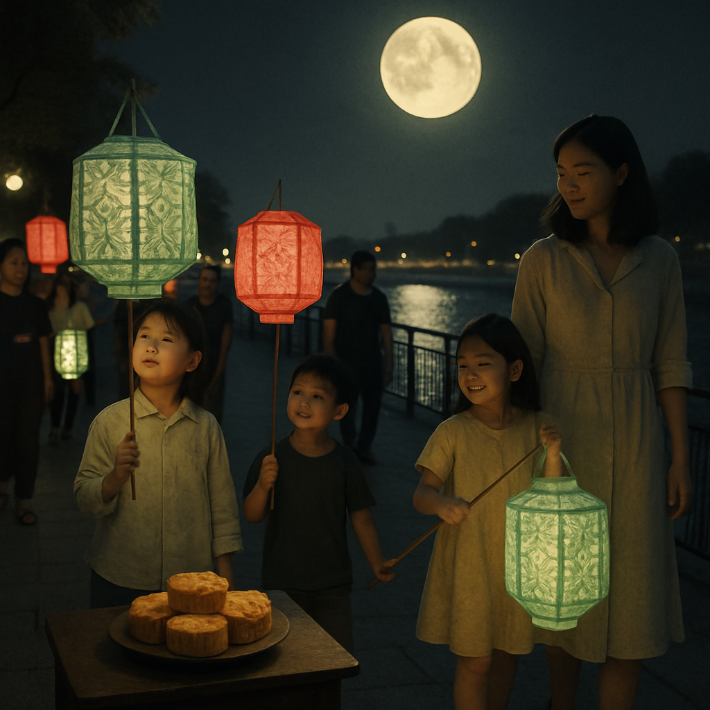 Lantern Parade At Mid Autumn Moon Festival paint by numbers
