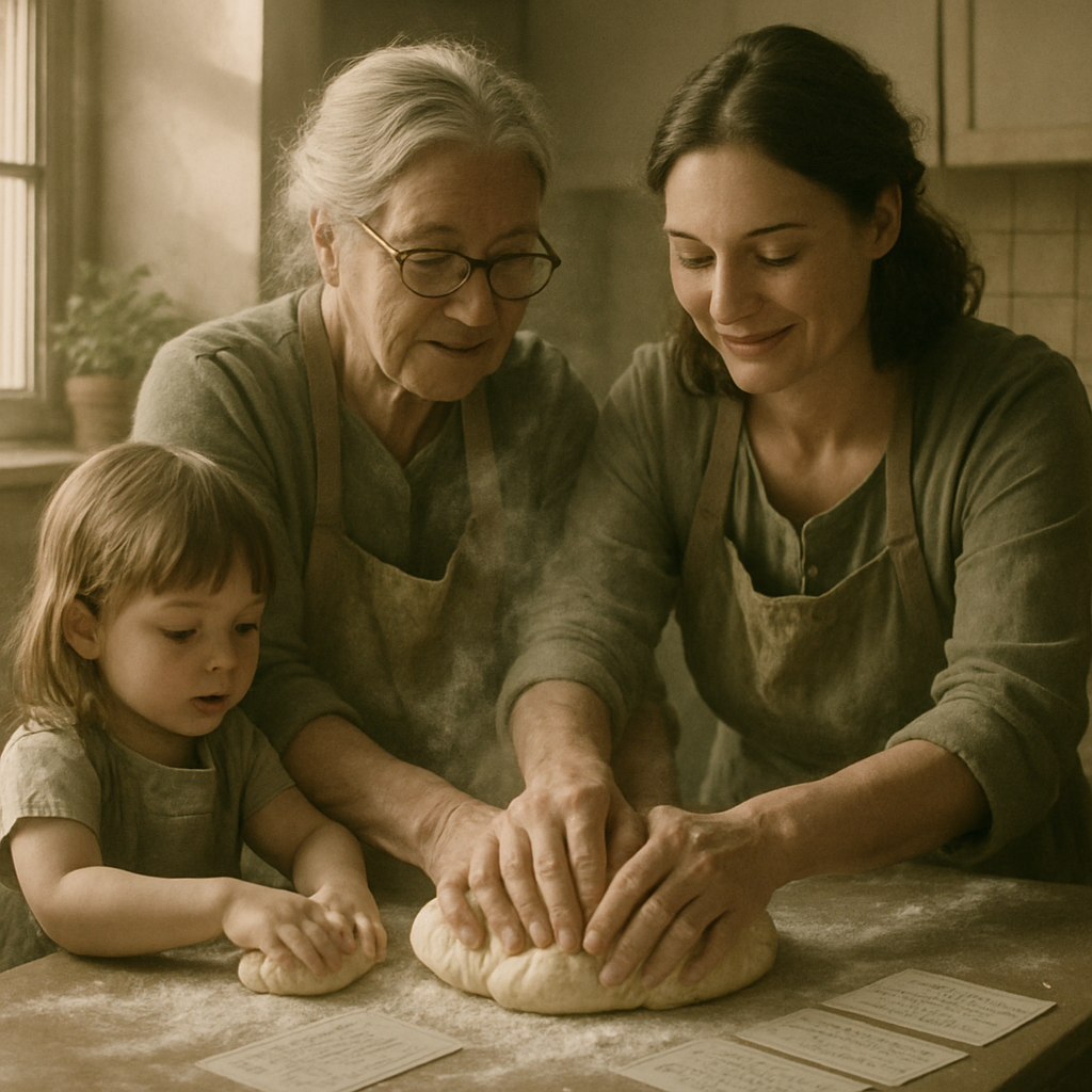 Quiet Cooking Lesson With Grandma And Mom DIY paint by numbers