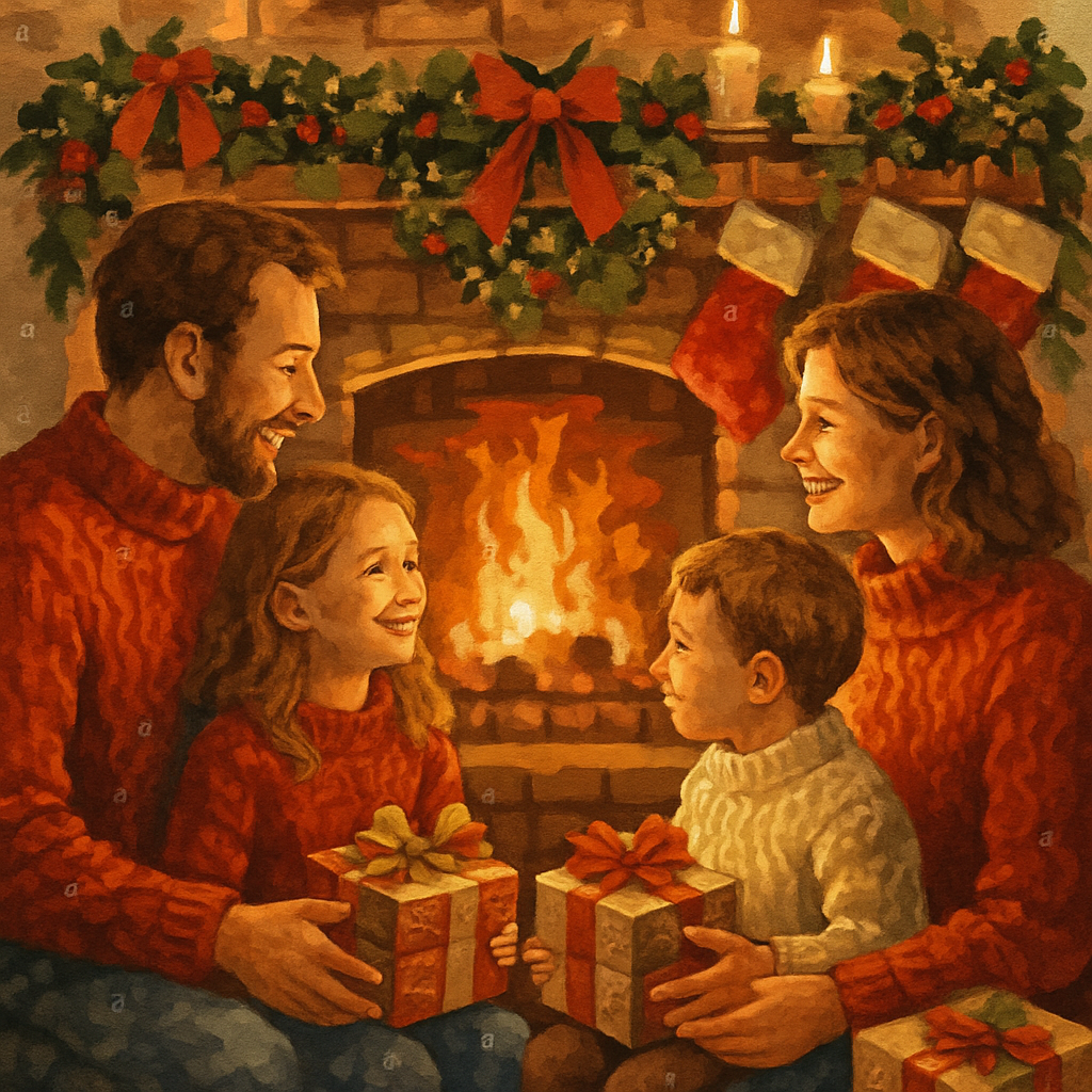 Holiday Hearthside Embrace Paint by numbers art