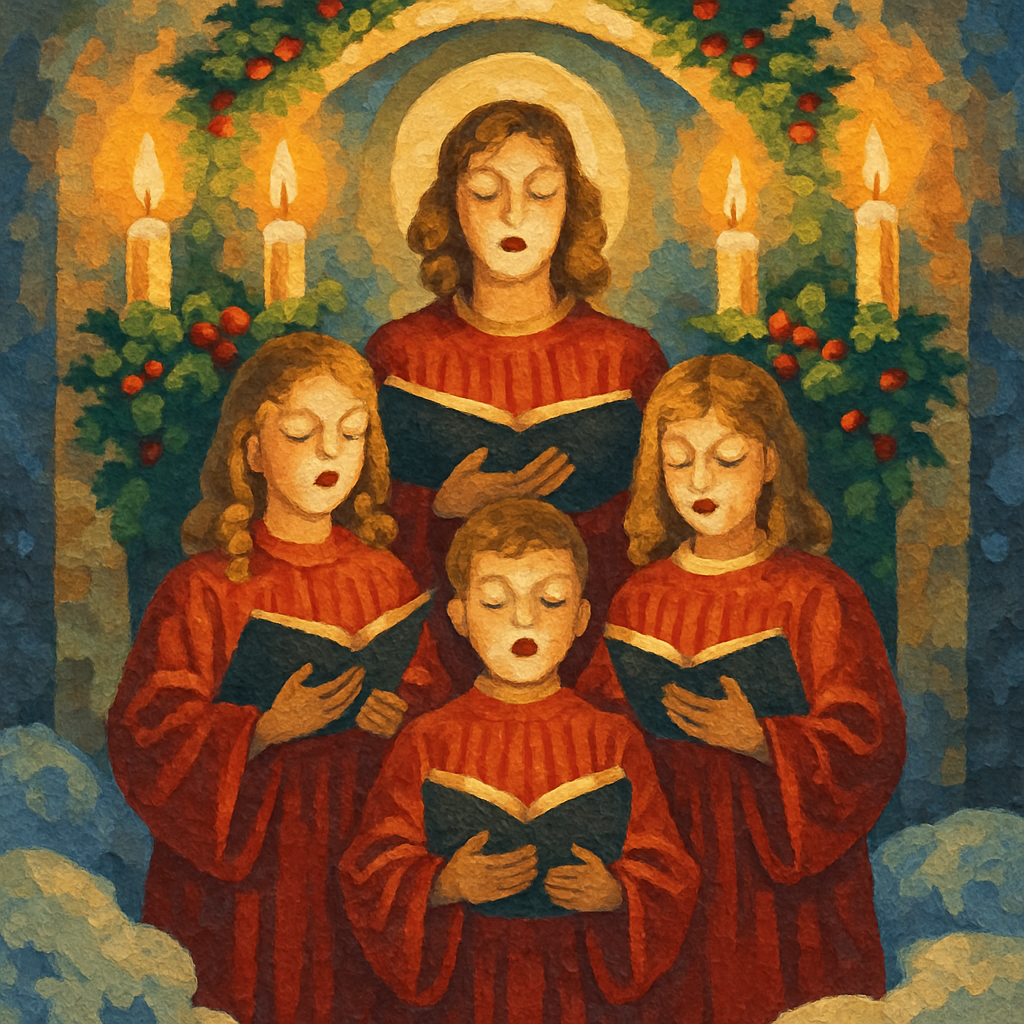 Glowing Candlelight Choir Number painting
