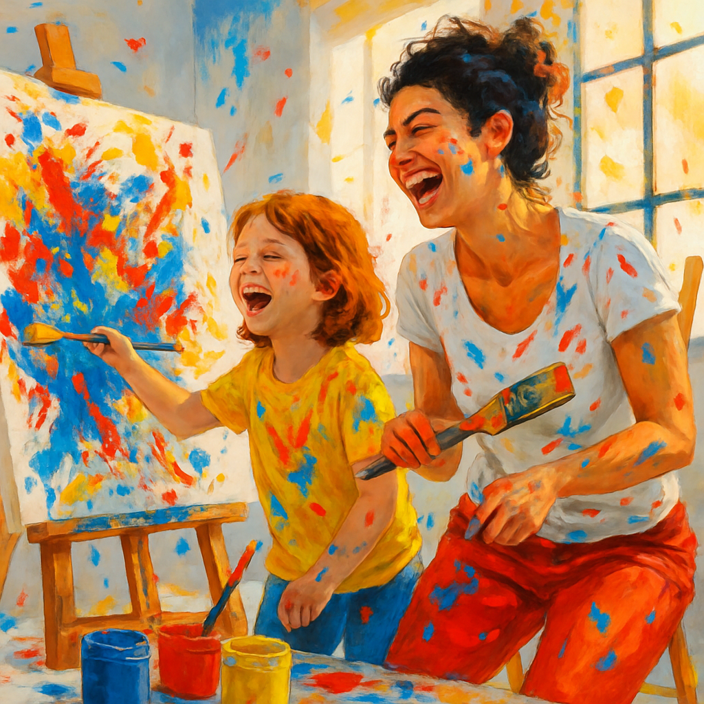 Mother And Child Canvas Painting Duo paint by number
